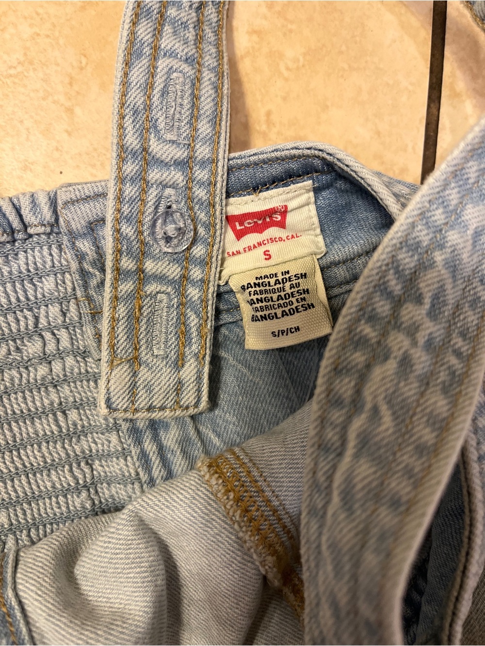 Levi's Light Blue Denim Button-Front Corset Tank - Picture 5 of 6